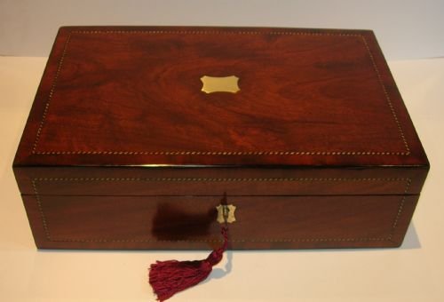 fig 1. Early Victorian Inlaid Mahogany Writing Slope / Lap Desk c.1840