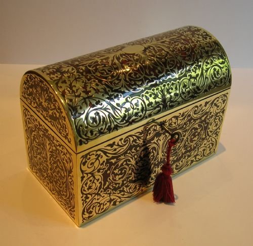 Magnificent Antique English Boulle Stationery Box C.1860