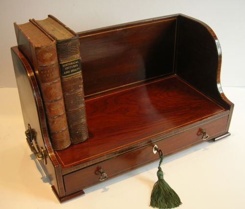 Stunning English Early Victorian Walnut Book Carrier / Holder C.1850