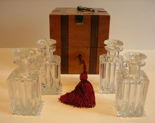 Unusual Antique French Burr Maple Scent or Perfume Bottle Box C.1840