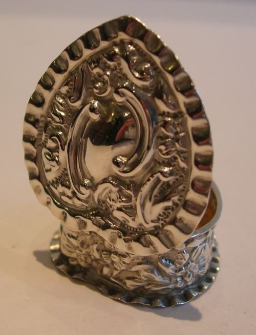 Antique English Heart Shaped Pill Box in Sterling Silver - 1901