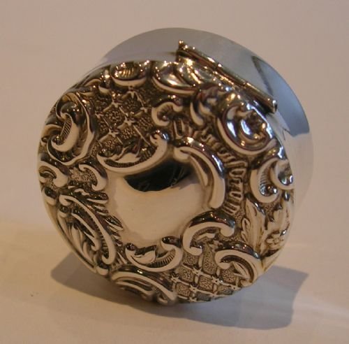 Antique English Sterling Silver Pill Box - 1901
