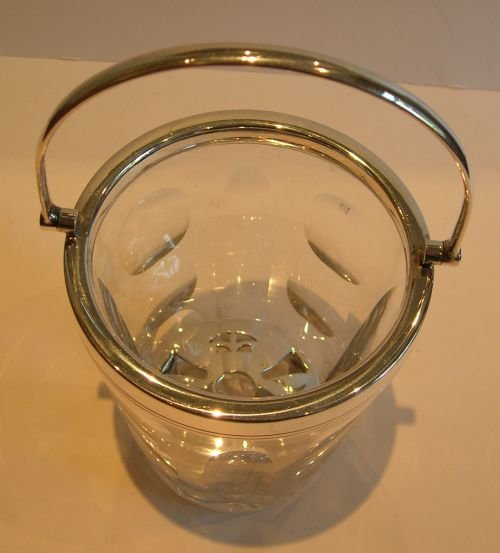 fig 1. Beautiful Quality Crystal and Silver Plated Ice Bucket by Mappin & Webb