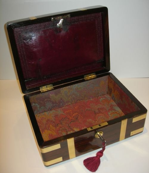 fig 1. Handsome Military / Campaign Brass Bound Rosewood Box c.1840
