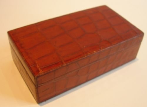 fig 2. Small Crocodile / Alligator Clad Travel Jewelry Box By Finnigan's c.1900