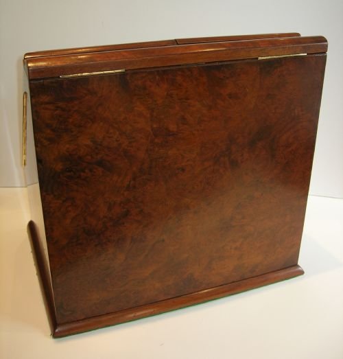 fig 2. Huge English Victorian Stationery / Writing Box In Burr Walnut c.1890