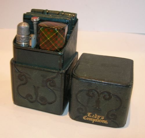 Exceptional Lady's Companion Sewing Case - Tartanware Needle Case C.1900