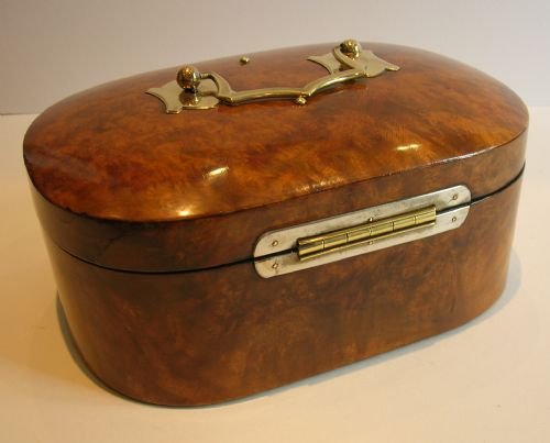 fig 2. Wonderful Antique English Burl Walnut Table / Jewelry Box c.1850
