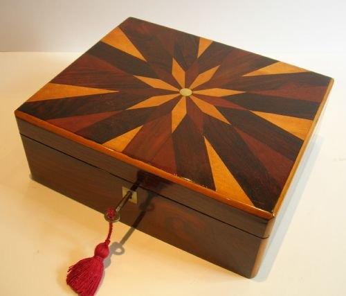 Handsome Antique English Inlaid Rosewood Table / Desk Box C.1830