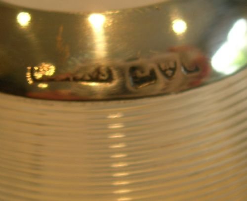 fig 2. Threaded Glass Match Strike / Table Vesta - Sterling Silver - 1903