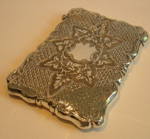 English Victorian Sterling Silver Visiting Card Case - 1870