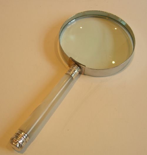 Antique Mother of Pearl & Sterling Silver Handled Magnifying Glass - 1906