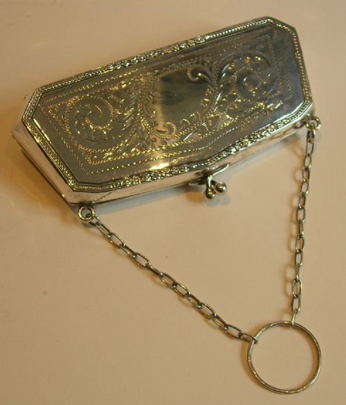 Stunning English Sterling Silver Purse - 1918