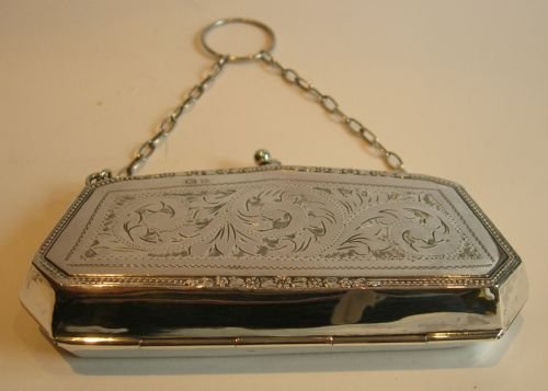 fig 2. Stunning English Sterling Silver Purse - 1918