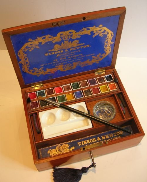 Victorian Artist's Watercolour Paint Box by Winsor & Newton C.1890