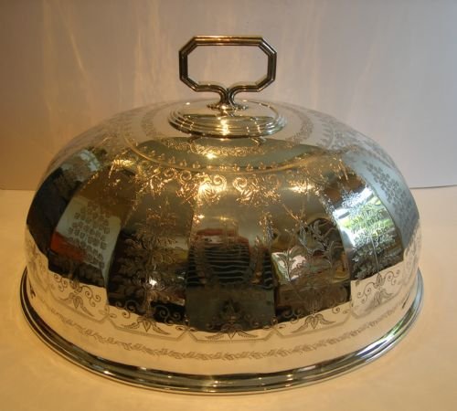 The Most Magnificent Hand Engraved Victorian Meat / Food Dome C.1880