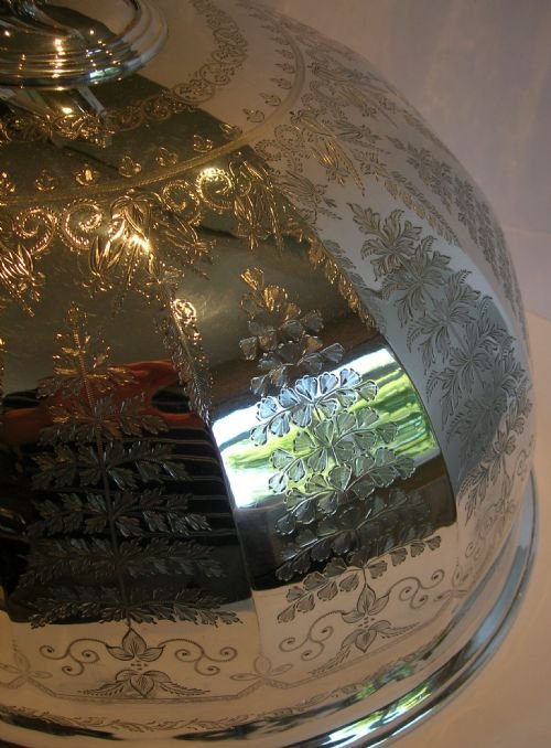fig 1. The Most Magnificent Hand Engraved Victorian Meat / Food Dome c.1880