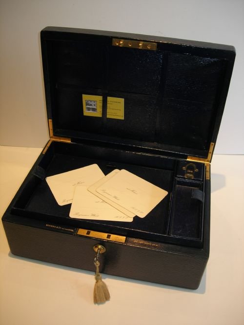 Rare Colour - Top Notch Antique English Writing / Stationery Box C.1905