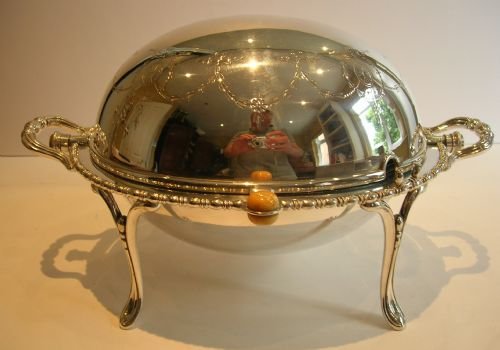 Antique English Silver Plated Revolving Breakfast / Serving Dish C.1890