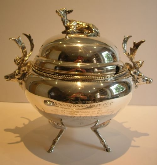 Rare Silver Plated Figural Tureen - Stags & Fawn by Hukin & Heath - 1881