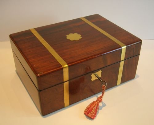 Handsome Military / Campaign Brass Bound Rosewood Box C.1840