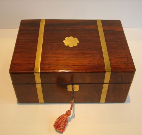 fig 1. Handsome Military / Campaign Brass Bound Rosewood Box c.1840