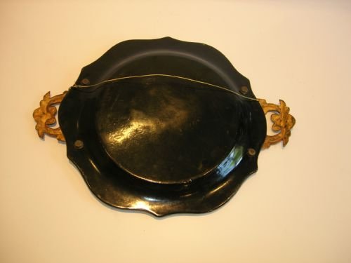 fig 1. Antique English Papier Mache Tray - Westminster Abbey c.1850