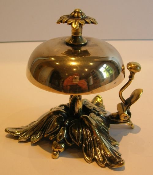 Fabulous Antique English Brass Desk / Table Bell C.1880