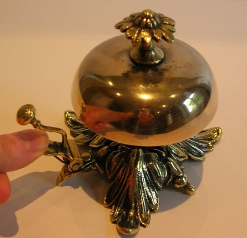 fig 1. Fabulous Antique English Brass Desk / Table Bell c.1880