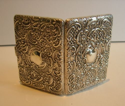 English Victorian Sterling Silver Visiting Card Case - 1896
