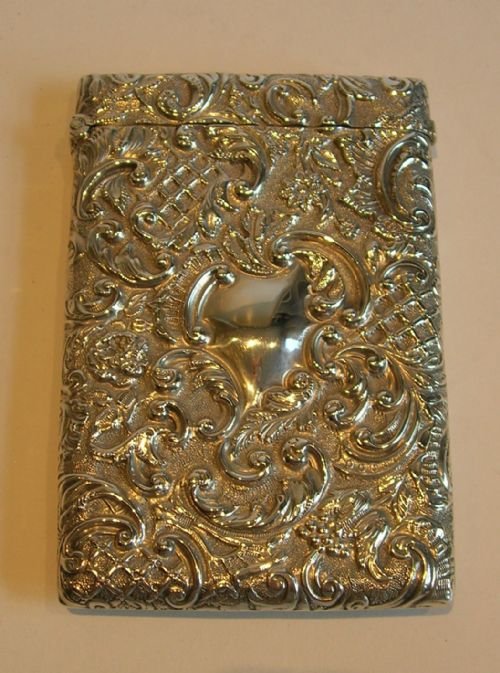 Outstanding Antique English Sterling Silver Card Case - Chester 1900