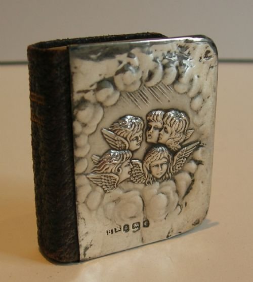 Miniature Sterling Silver / Leather Prayer Book - Reynolds Angels
