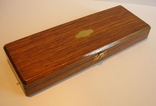 fig 1. Magnificent Silver Plate Fish Servers in Solid Oak Presentation Box - 1882