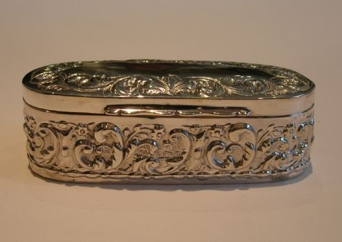 Pretty Antique English Sterling Silver Ring Box - Edwardian