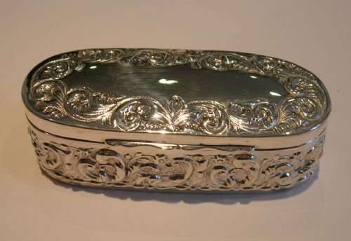 fig 1. Pretty Antique English Sterling Silver Ring Box - Edwardian