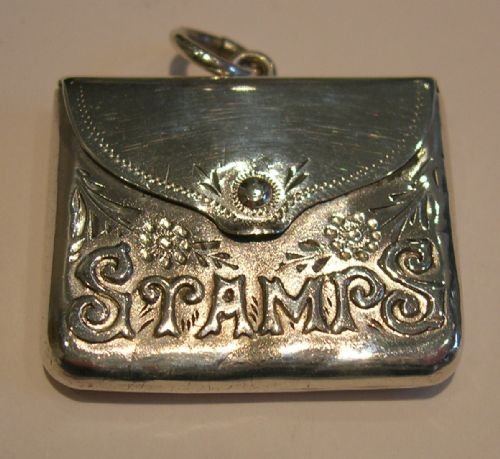 Antique English Sterling Silver Stamps Case / Envelope - 1904