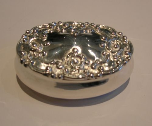 Pretty Small Victorian English Sterling Silver Box - 1897
