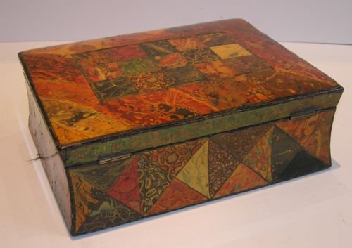 fig 1. Rare Antique English Painted Box - Stone Specimens - George III, c.1820