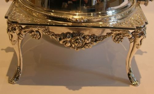 fig 1. Antique English Silver Plate & Glass Revolving Butter Dish - Reg. 1876