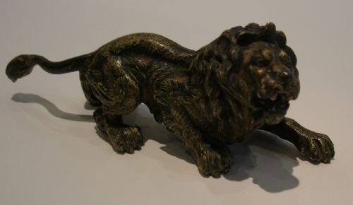 Quality Vienna Cold Painted Bronze Lion C.1900