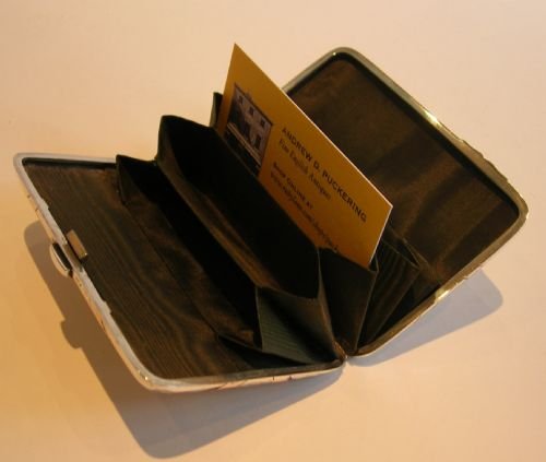 fig 1. Unusual Antique English Sterling Silver & Gold Visiting Card Case - 1895