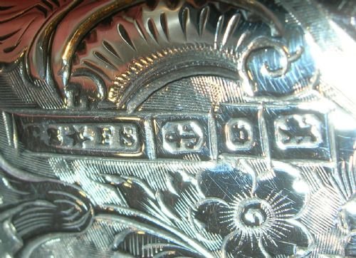 fig 2. Unusual Antique English Sterling Silver & Gold Visiting Card Case - 1895