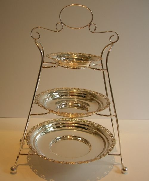 Fabulous Antique English Cake Stand in Silver Plate C.1910