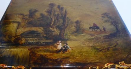 fig 3. Fabulous Papier Mache Games Box by Jennens & Bettridge c.1850