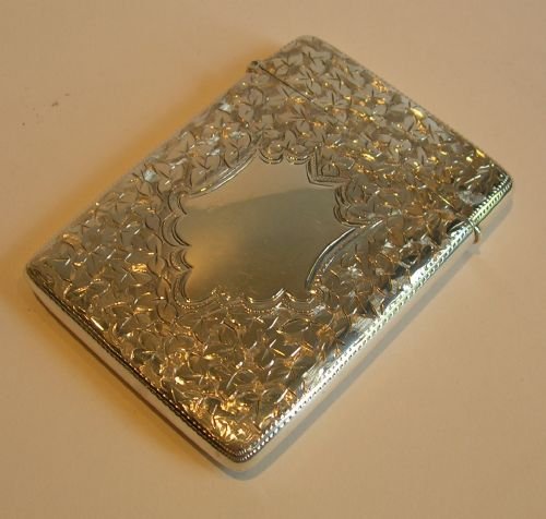 Handsome Antique English Sterling Silver Visiting Card Case -1900