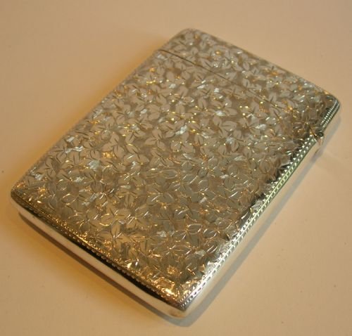 fig 1. Handsome Antique English Sterling Silver Visiting Card Case -1900