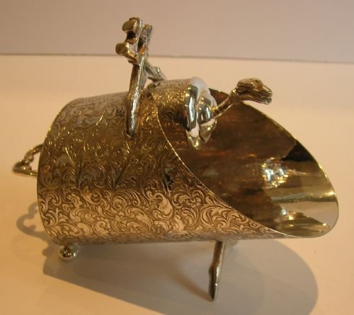 Antique English Sugar Box - In the Form of a Coal Scuttle C.1920
