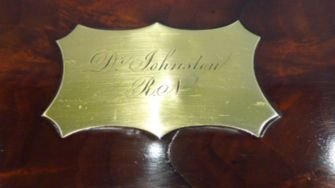 fig 2. Antique English Brass Bound Military Mahogany Box c.1830 - Royal Navy