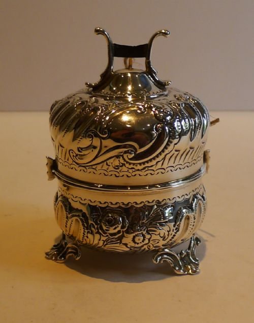 Fabulous Antique English Sterling Silver String Box / Dispenser - 1903
