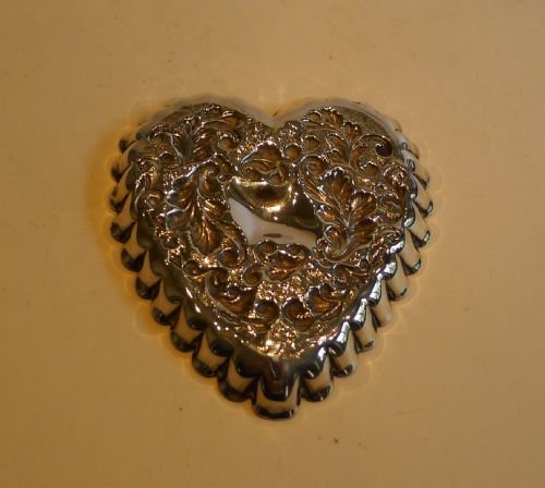 fig 1. Victorian English Sterling Silver Heart Shaped Dish - London 1894